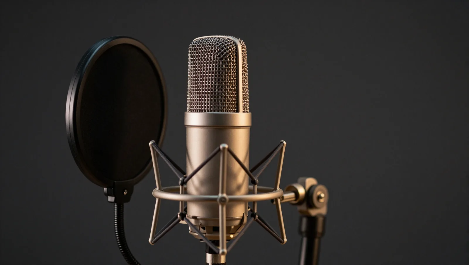 Studio condenser microphone with a pop filter